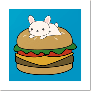 Cute Bunny Rabbit Burger T-Shirt Posters and Art